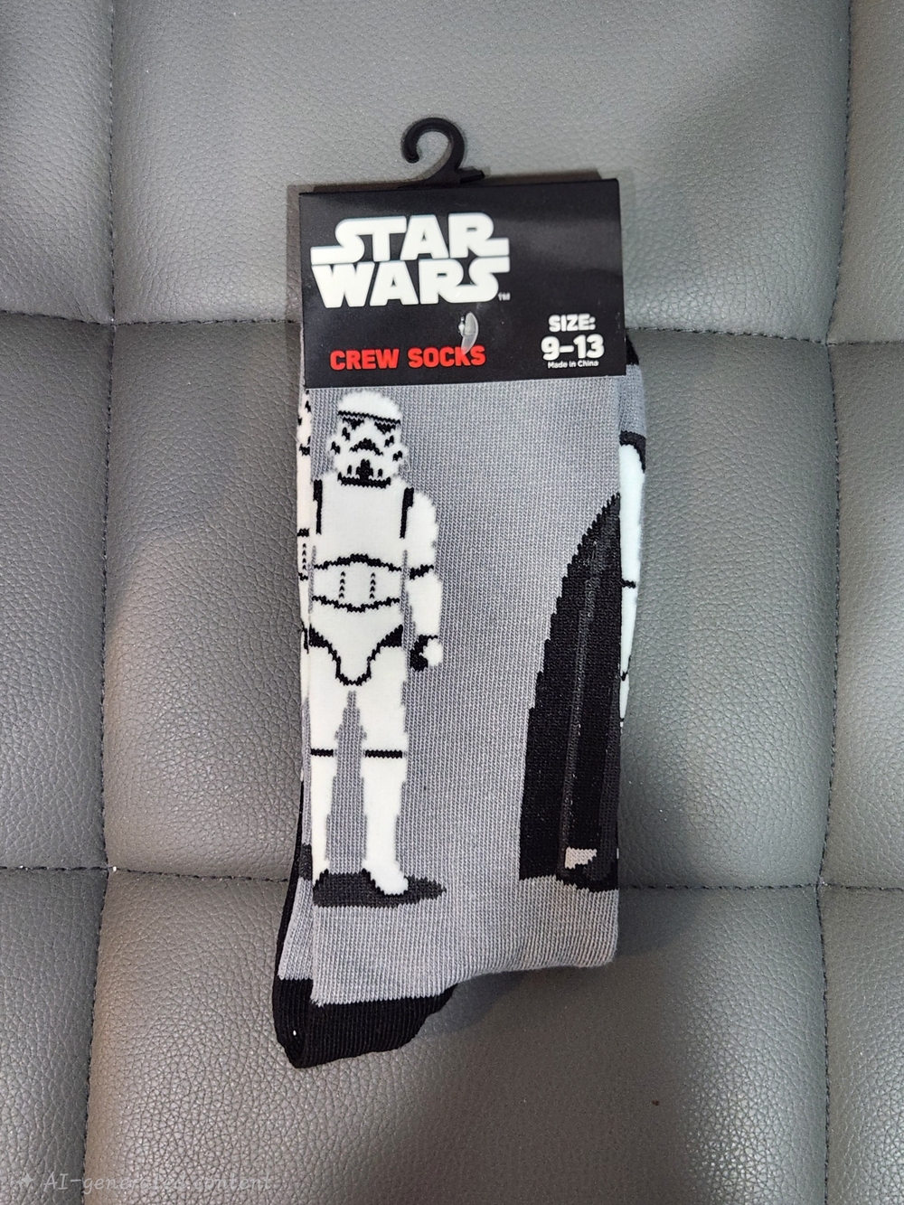 Star Wars Men's Crew Socks - Grey Stormtrooper Design